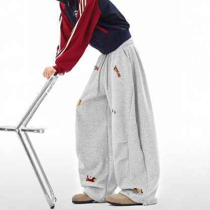 Embroidered Dog Baggy Sweatpants